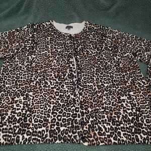 The Limited Animal Print Sweater Button Up  Cardigan Size 2x